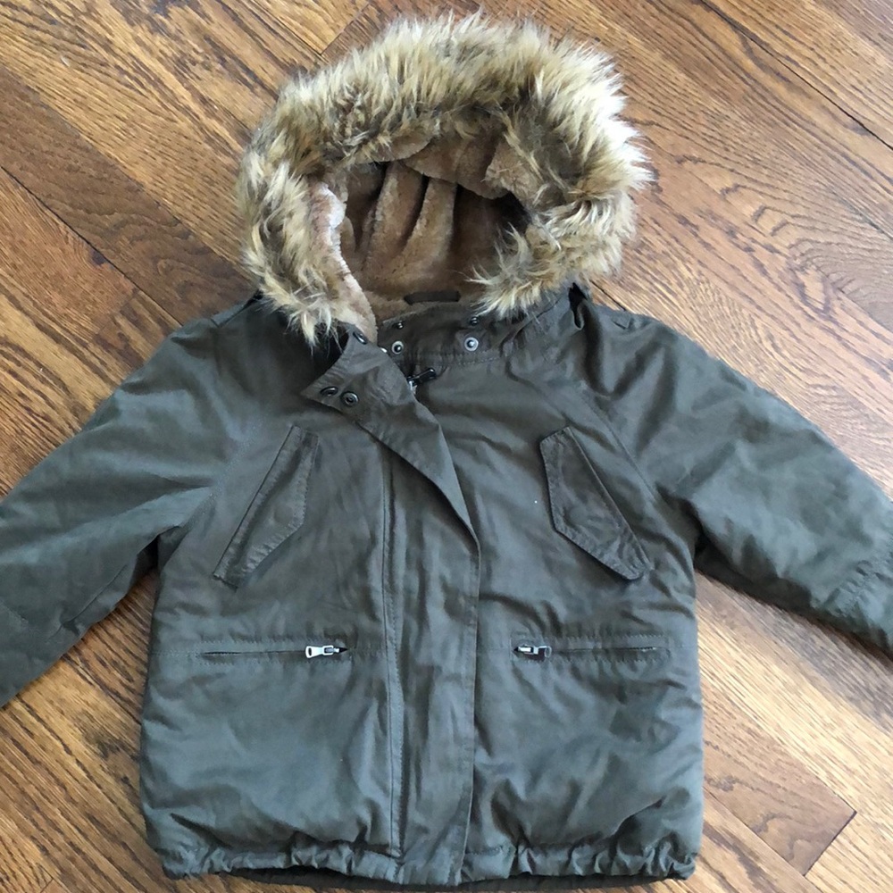 Zara feux fur trimmed Jacket